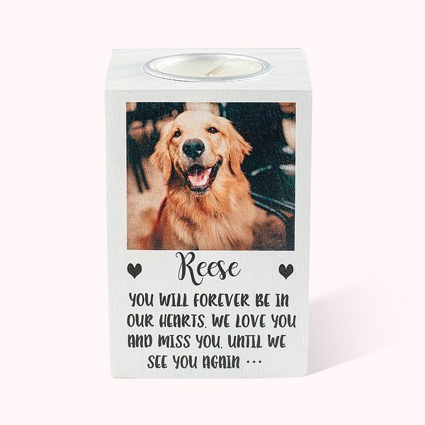 Personalized Pet Memorial Photo Candle Tealight Holder