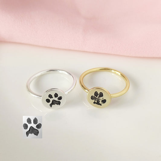 Personalized Pawprint Ring