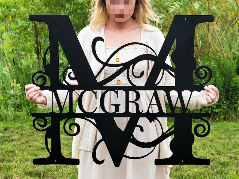Custom Metal Signs | Monogram Wall Decor | Metal Wall Art | Last Name Sign | Family Name Sign | Personalized Wedding Gift | Custom Metal Art