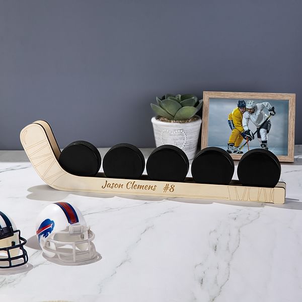 Personalized Hockey Puck Display Shelf Gift for Him