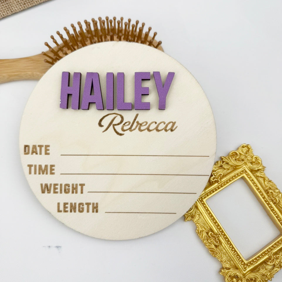 Jectist Baby Announcement Sign with Birth Stats | Footprint Sign For Newborn | Baby Name Reveal | Personalized Baby Name Sign | Sign For Hospital