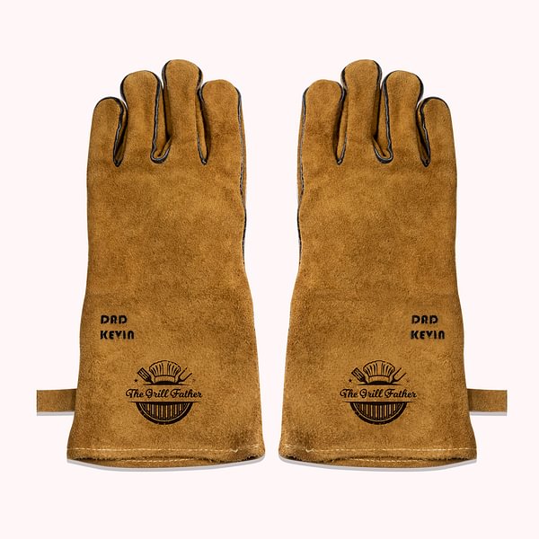 Custom The Grill Father BBQ Heat Resistance Gloves