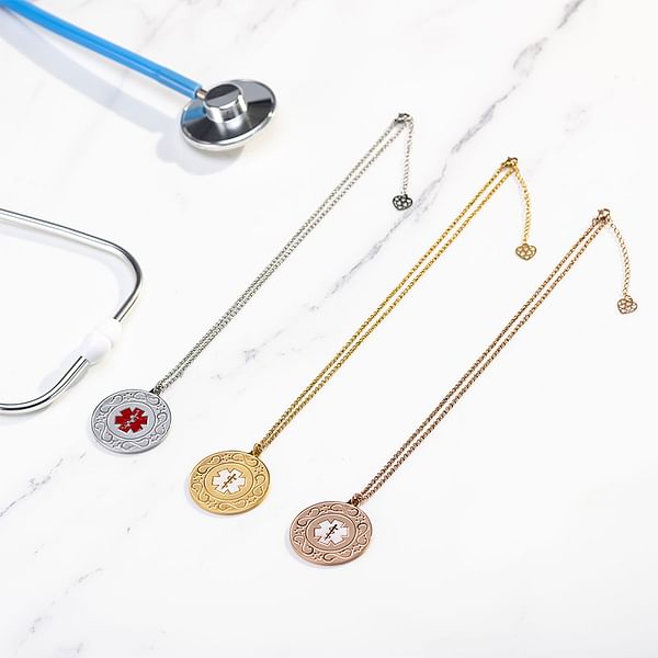Personalized Medical Alert Identification Necklace