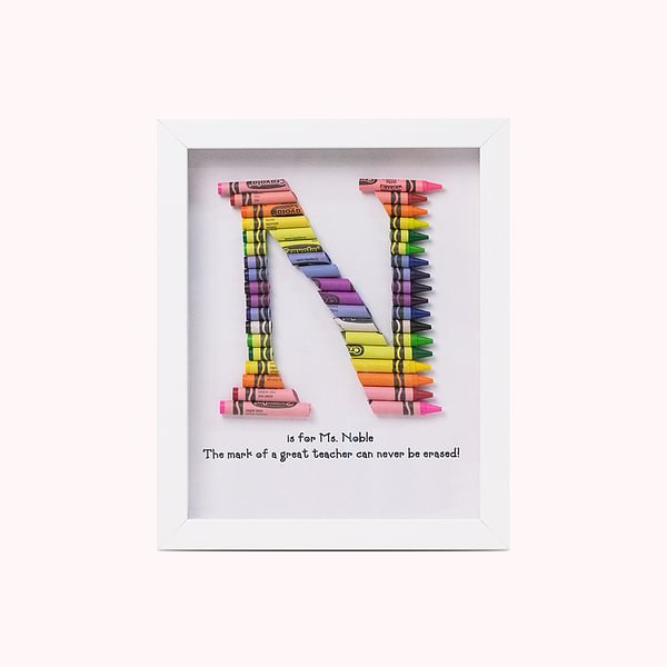 Rainbow Crayon Letter Frame Gift For Teachers