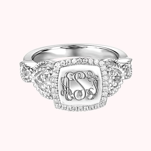 Engraved Classic Monogram Signet Ring | Callie