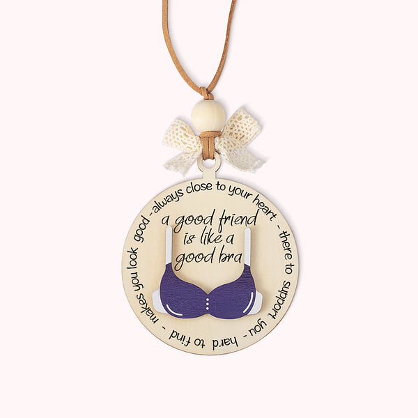 Personalized Friend Like a Bra Engraved Wooden Hanging Ornament Funny Christmas Gift for Best Friend Soul Sister