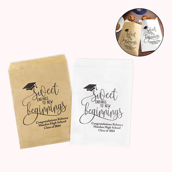 Personalized Food-grade Cookie Candy Treat Bags Set of 20 Class of 2024 Graduation Party Favors Decoration for Graduates Seniors