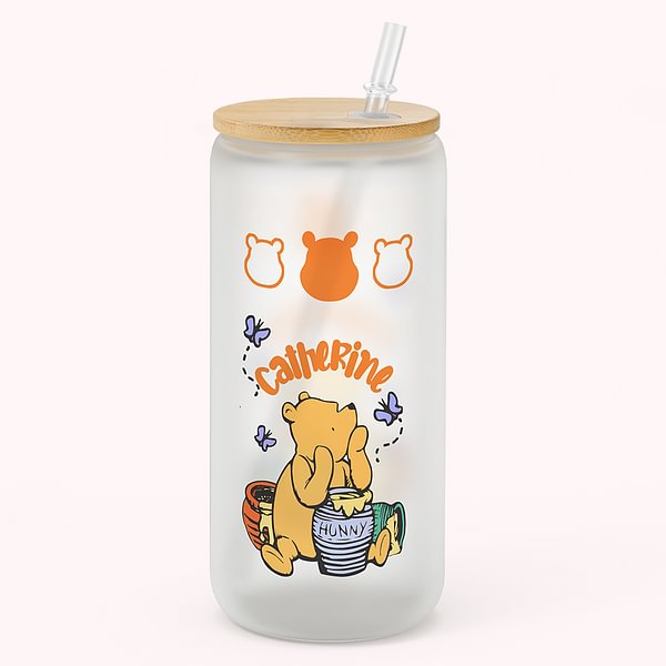 Personalized Winnie the Pooh Cup Winnie the Pooh Tumbler Pooh Bear Gifts Glass Cup