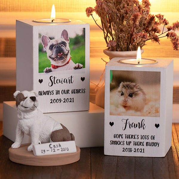 Personalized Pet Memorial Photo Candle Tealight Holder