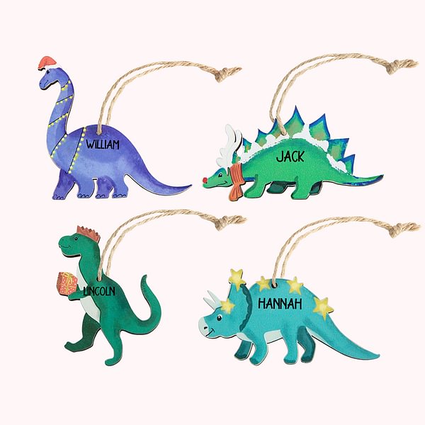 Personalized Dinosaur Christmas Tree Hanging Ornament