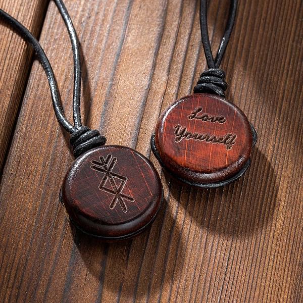 Personalized Viking Rune Necklace with Engraving Text
