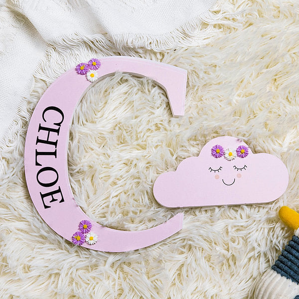 Personalized Alphabet Letter Wooden Sign with Name Baby Shower Christmas Home Decor for Baby Kid