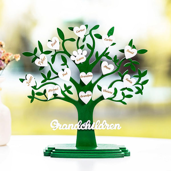 Personalized DIY 1-20 Name Family Tree Ornament keepsake Home Decor Christmas Gift for Parents Grandparents Family