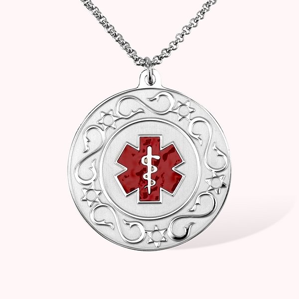 Personalized Medical Alert Identification Necklace