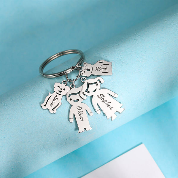 Children Shape Name Charms Keychain