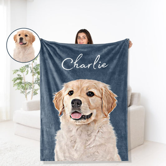Custom Pet Blanket Using Pet Photo + Name Custom Dog Blanket Personalized Dog Blankets